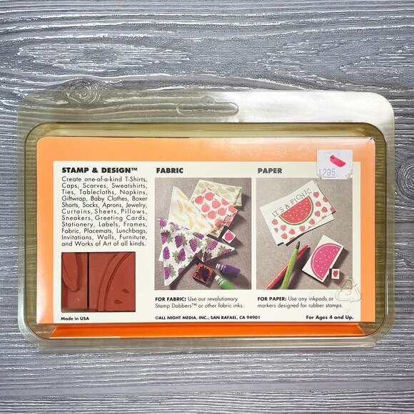NEW Vintage All Night Media Rubber Fruit Tutti Frutti Craft Stamp Design Kit Set - Picture 2 of 4